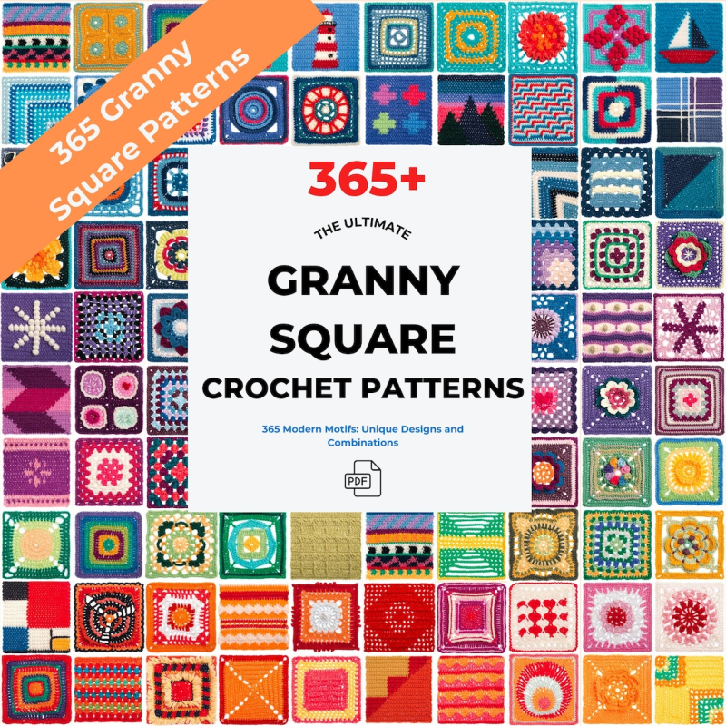 365 Granny Square Crochet Patterns | Ultimate Crochet Bundle | Easy Patterns for Beginners | Instant PDF Download